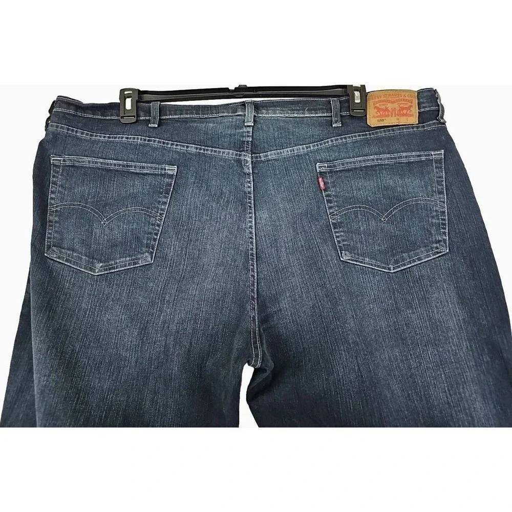 LEVIS 559 - Mens 50×29~ Big & Tall Water Less Relaxed Fit Straight Blue Jeans.